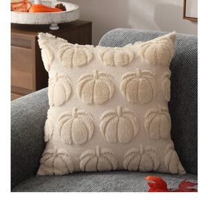 Cream Pumpkin Textured Throw Pillow set of 2
